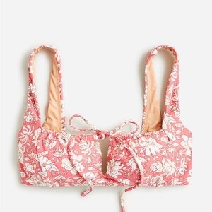 J. Crew Pink Floral Bikini Top